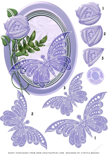 Lilac butterfly with graduated layers