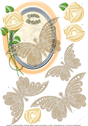 Beige butterfly with graduated layers
