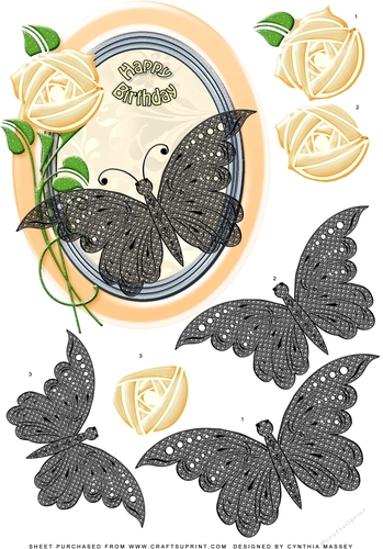 Black butterfly with graduated layers