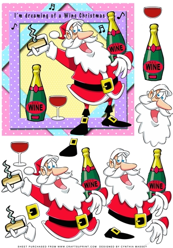 Im dreaming of a WINE Christmas - Decoupage
