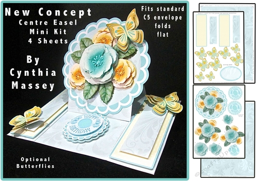 Centre Panel Easel Roses and butterflies NEW