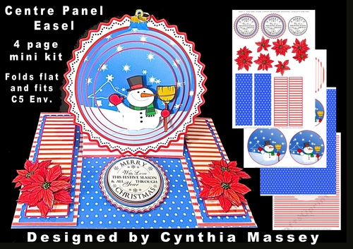 Snowman & Poinsettia Centre Panel Easel