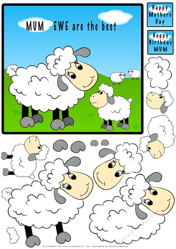 MUM - Ewe are the best - decoupage