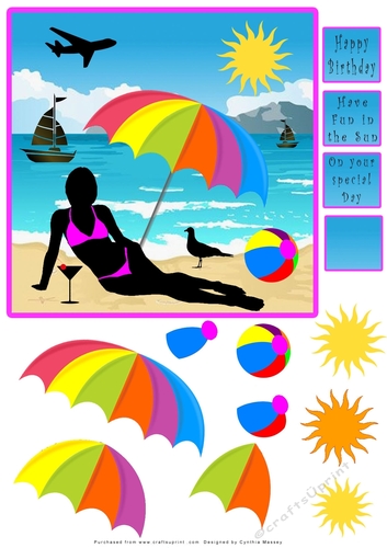 Under the Sun Umbrella - Decoupage