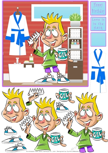 Hair Gel Boy - decoupage
