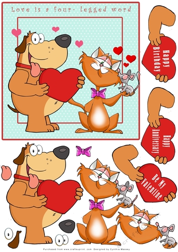 Love Is A Four-Legged Word - decoupage