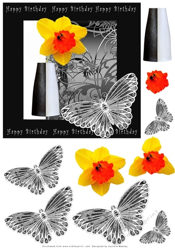 Elegant Spring Flower - Decoupage