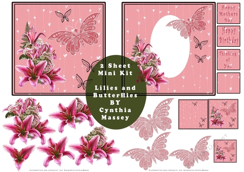 Lilies & Butterflies - Decoupage Mini Kit