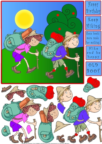 Hike And Be Happy - Decoupage
