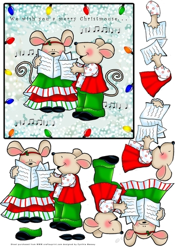 We Wish You A Merry Christmouse - Decoupage