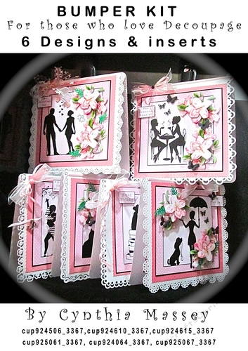 Silhouette & Pink Orchids Bumper Kit - Decoupage & Inserts