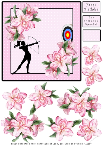 Archery Female - Decoupage