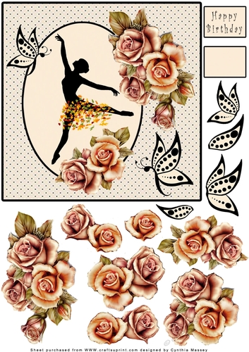 Ballet Silhouette - Decoupage