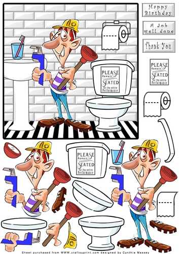 Plumber A Job Well Done - Decoupage