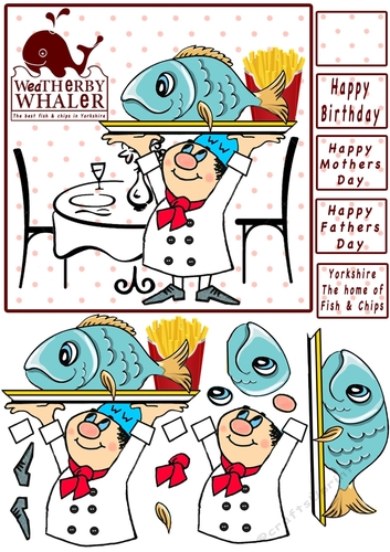 Yorkshire The Home Of Fish & Chips - Decoupage