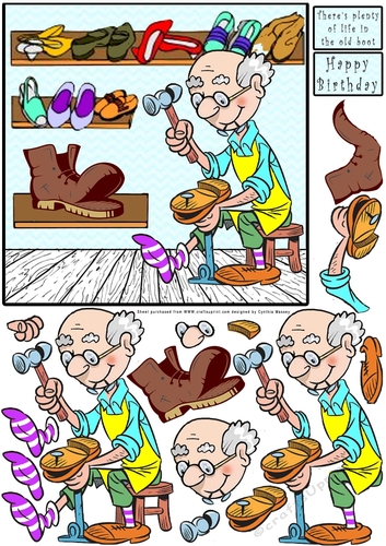 Theres Plenty Of Life In The Old Boot - Decoupage