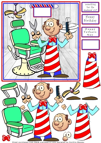 Cheeky Barber - Decoupage
