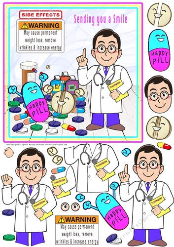 Happy Pill - Decoupage