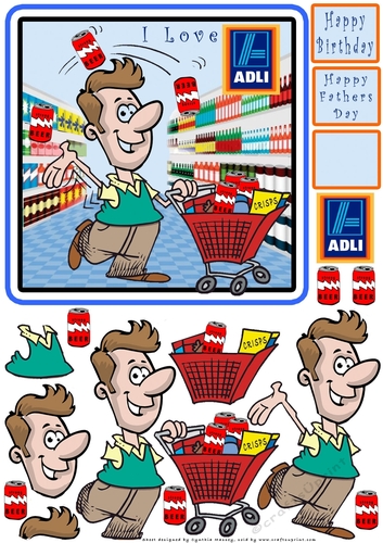 Happy Shopper - Decoupage