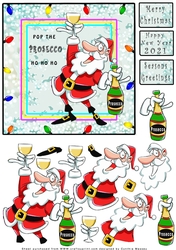 Pop The Prosecco Ho Ho Ho - Decoupage