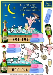 A Man & His Hot Tub - Decoupage