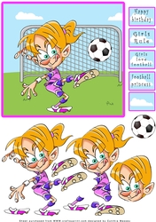 Girls Rule Football - Decoupage