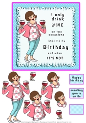 I Only Drink Wine - Decoupage