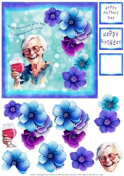 I Improve With Wine - Decoupage