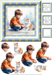 Purrfect Day Boy - Decoupage
