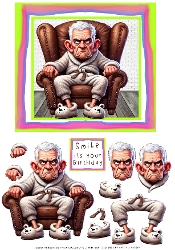 Grumpy Old Man 2 - Decoupage