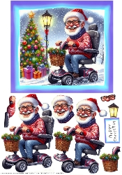 Christmas Scooter Male - Decoupage