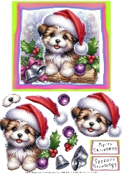 Christmas Puppy 1 -0 Decoupage