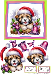 Christmas Puppy 2 - Decoupage