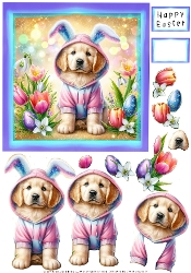 Easter Puppy - Decoupage