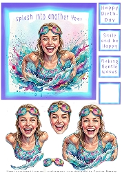 Swimming Into Another Year Female - Decoupage
