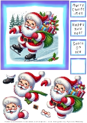 Santa On Ice - Decoupage