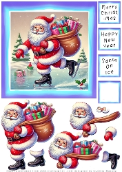 Santa On Ice 2 - Decoupage