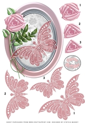 Pink butterfly with graduated layers