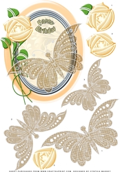 Beige butterfly with graduated layers