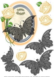 Black butterfly with graduated layers