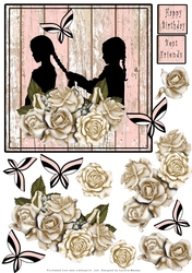 Best Friends Hair Day - Decoupage