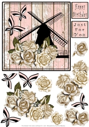 Vintage Windmill - Decoupage