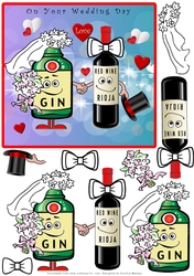 Red Wine & Gin Wedding - Decoupage