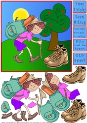 Happy Birthday Old Boot - Decoupage