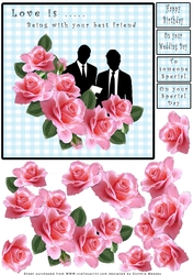 Love is...being with your best friend Male - Decoupage