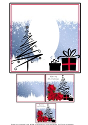 Poinsettia & Modern Tree - Insert