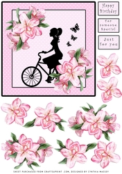 Girl on Bike - Decoupage