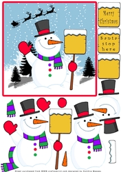 Happy Smiling Snowman - Decoupage