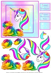 Unicorn Roses - Decoupage
