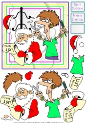 Santas Haircut - Decoupage